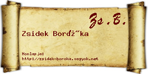 Zsidek Boróka névjegykártya